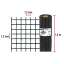 Rollo de 30 m x 1.2 m malla mosquitera fibra de vidrio negra