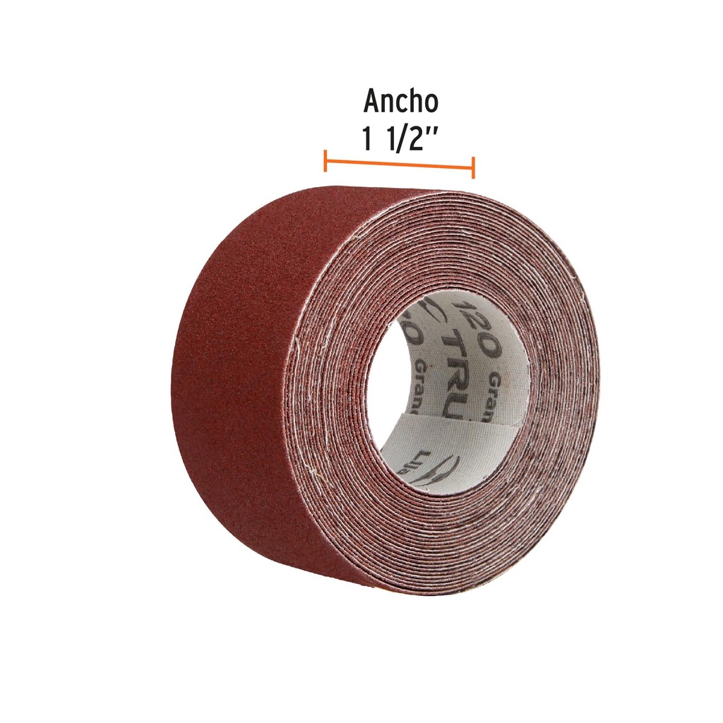 Rollo de 5 m de lija para plomero grano 120 ancho 1-1/2'