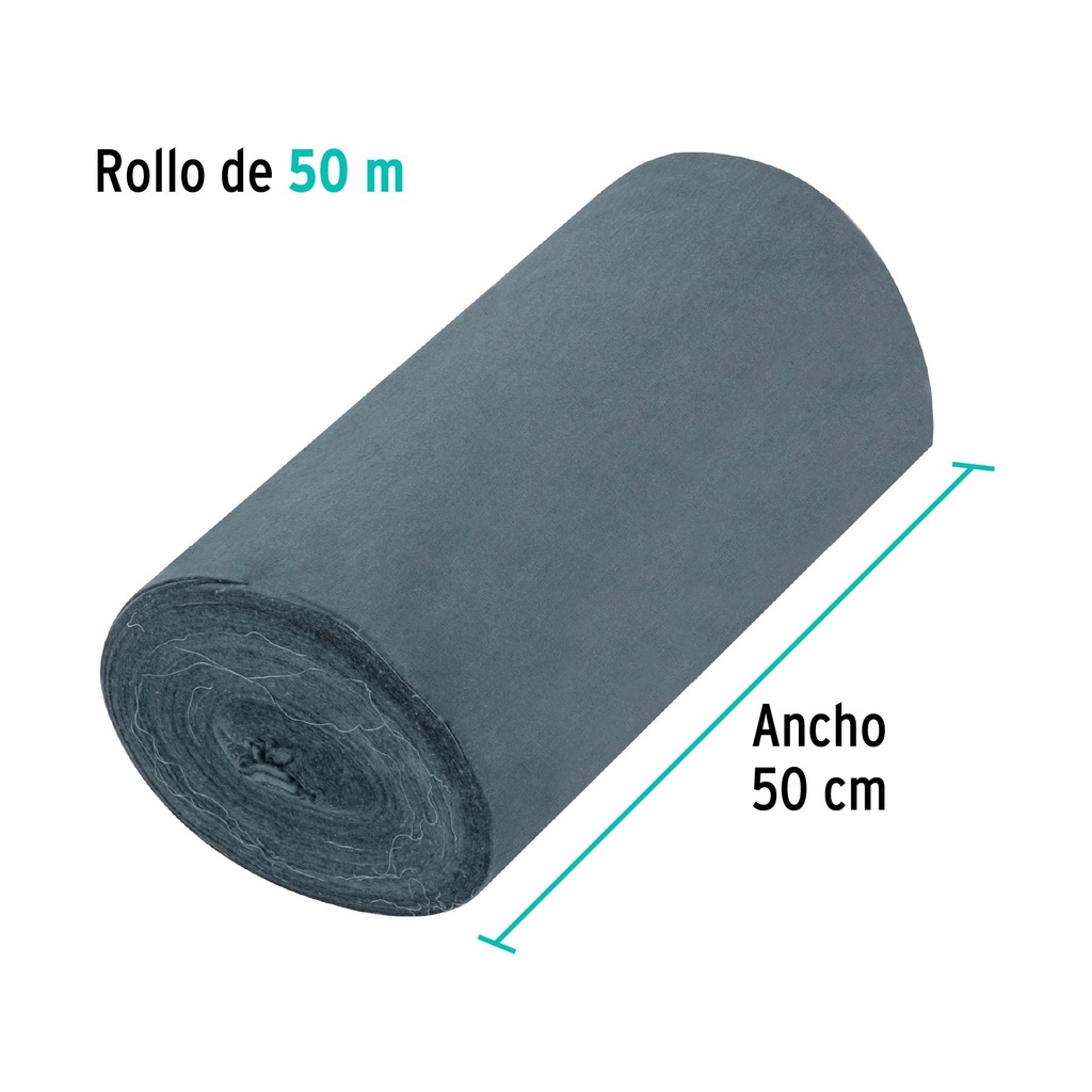 Rollo de 50 m de franela gris de algodón, Klintek