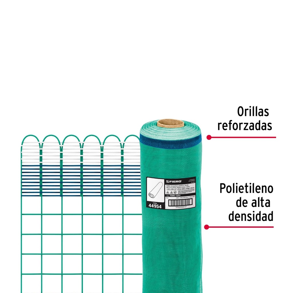 Rollo de 30 m x 1.2 m de malla mosquitera plástica verde