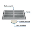 Resumidero cuadrado de acero inoxidable 6' x 6', Foset