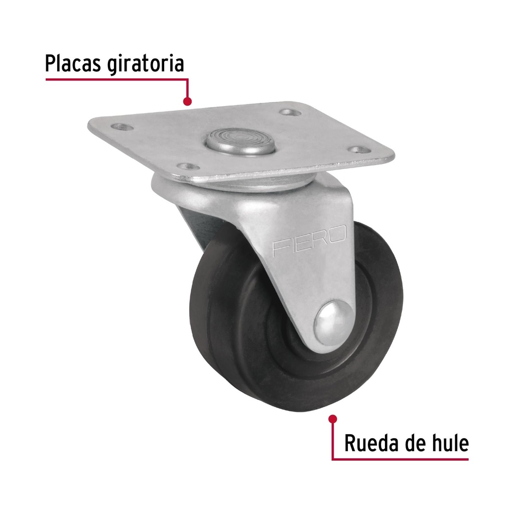 Rodaja hule 2', placa giratoria con buje, carga 25 kg