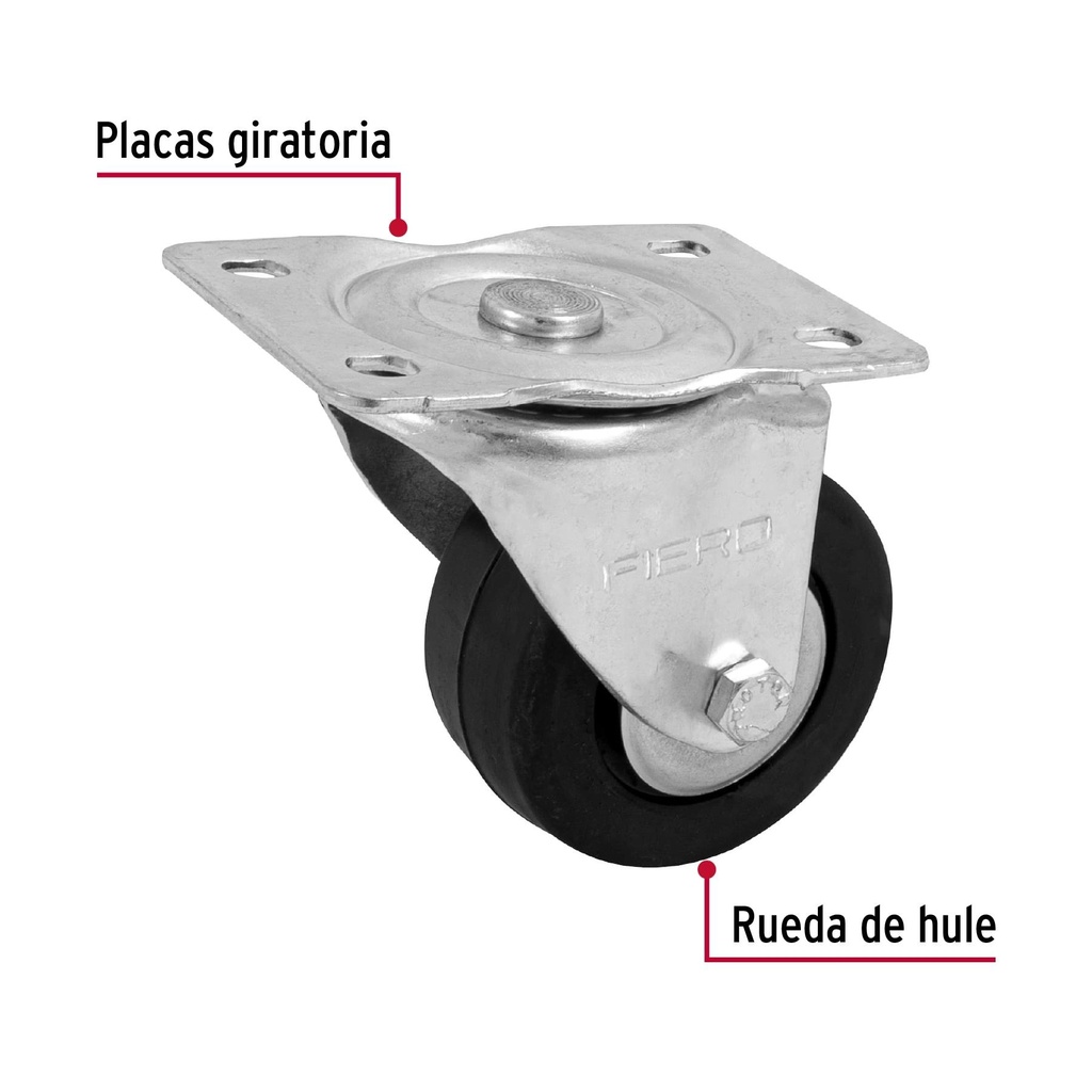 Rodaja hule 3', placa giratoria con balero, carga 110 kg