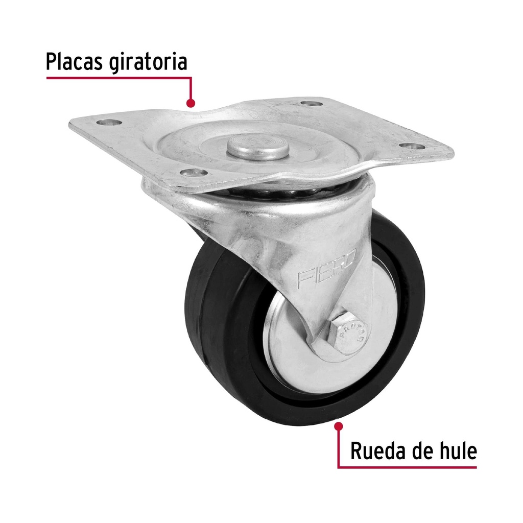 Rodaja hule 4', placa giratoria con balero, carga 100 kg