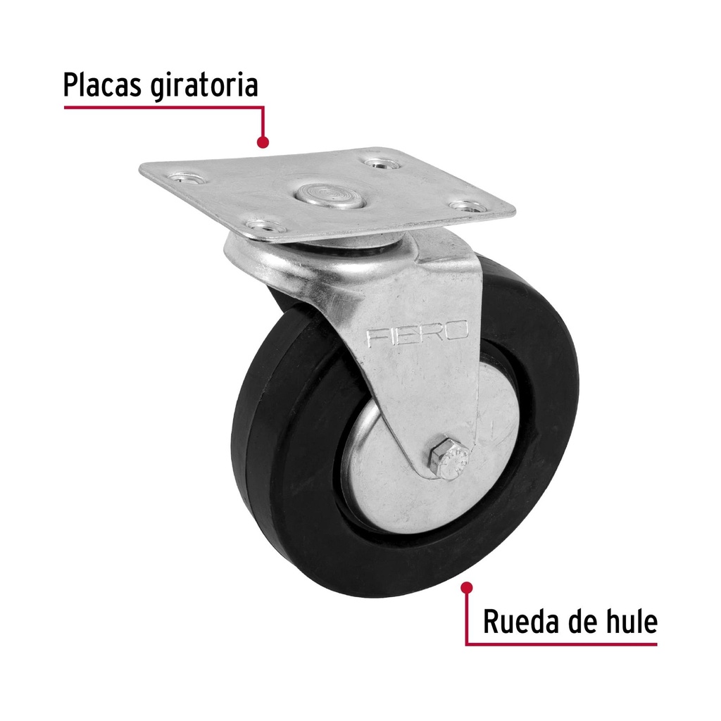 Rodaja hule 5', placa giratoria con balero, carga 60 kg