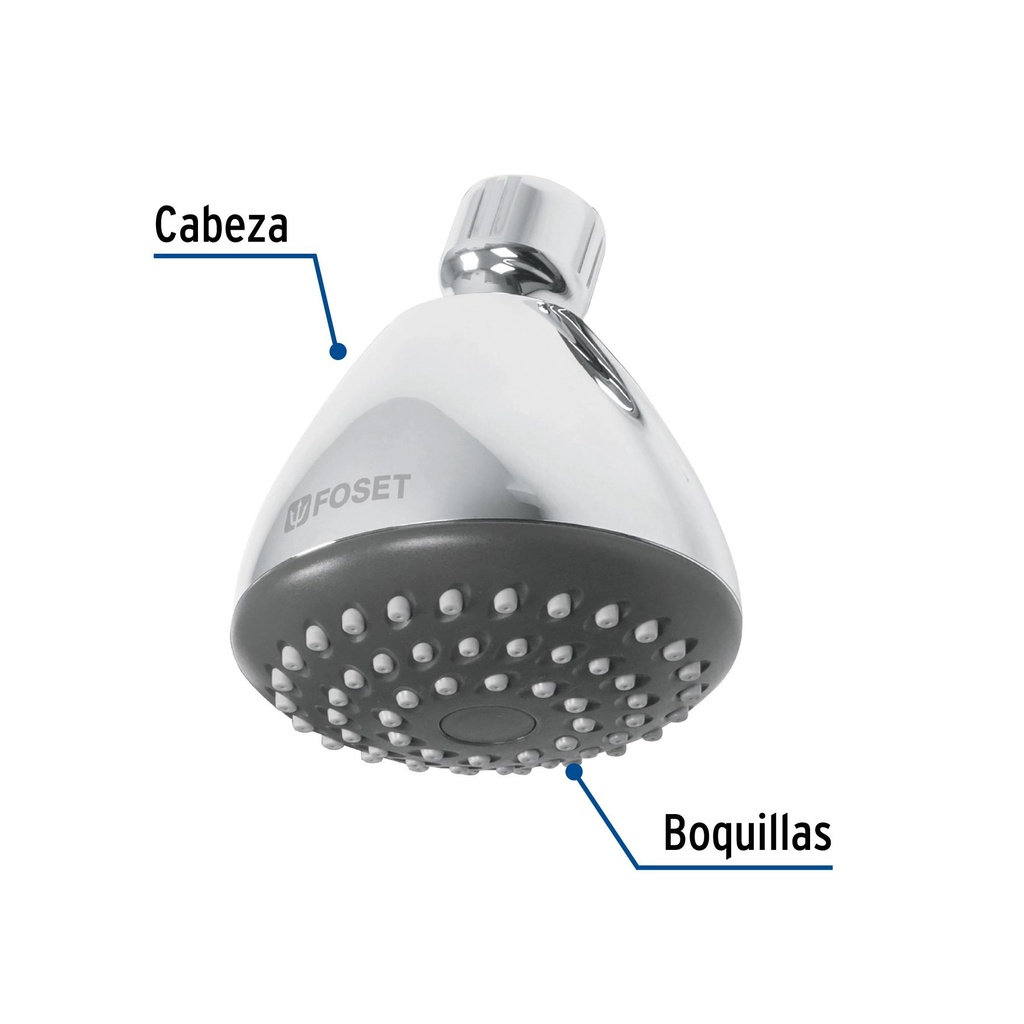 Regadera redonda 3-1/4' sin brazo, Foset Aero