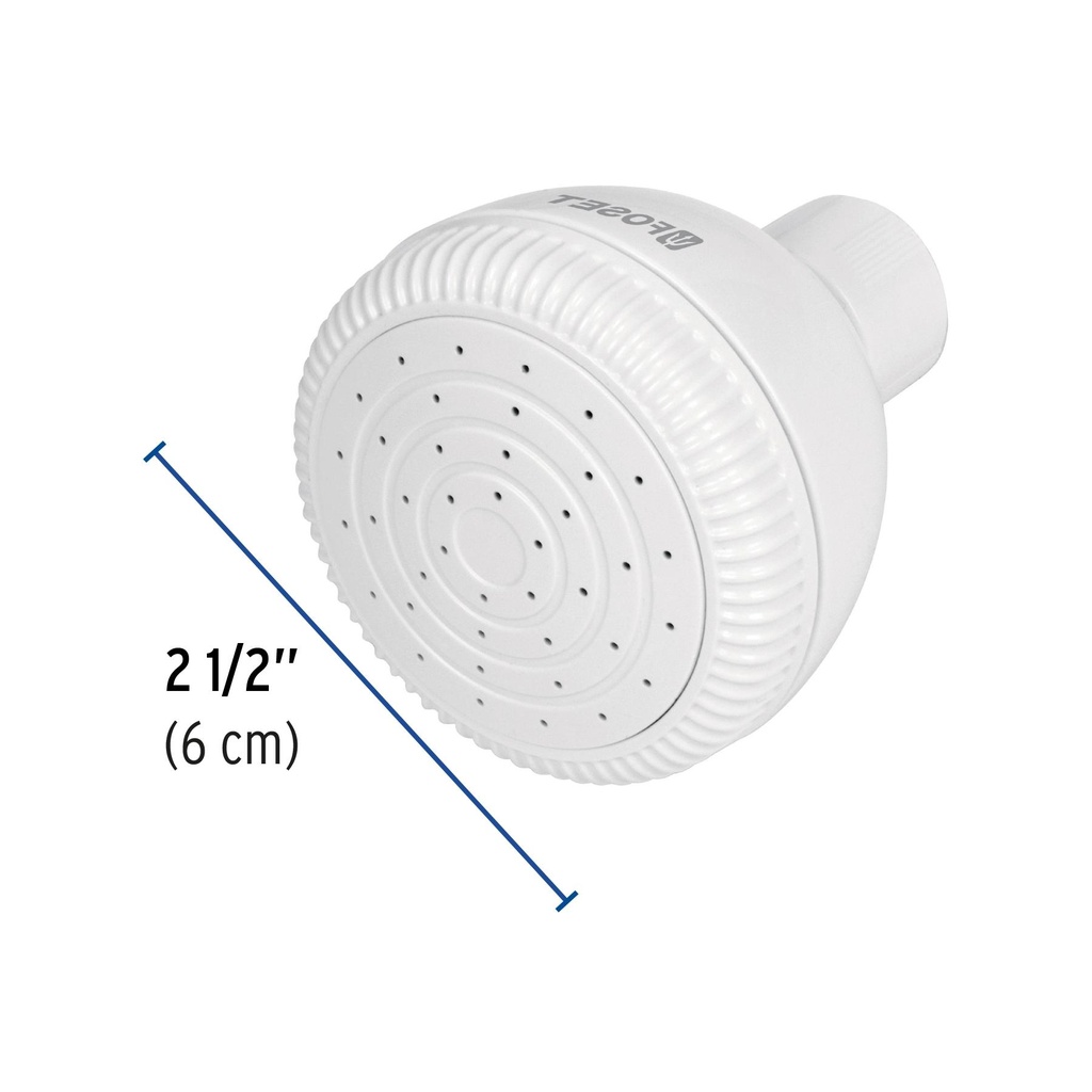 Regadera redonda de ABS 2-1/2' sin brazo, Foset Basic