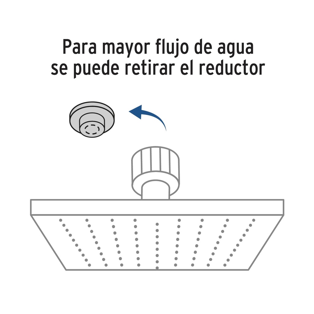 Regadera satín 10' plato cuadrado delgado con brazo, Riviera