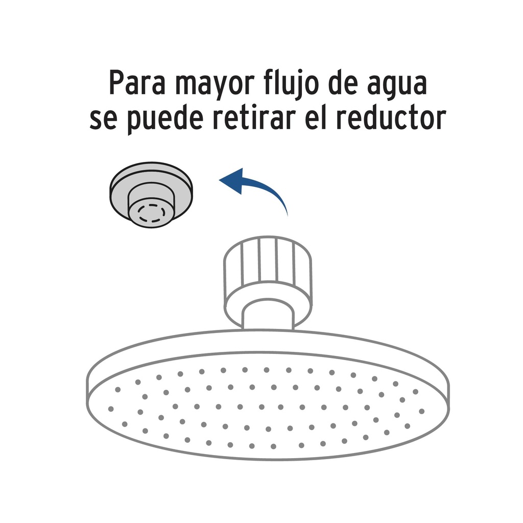 Regadera satín 6' plato redondo, sin brazo, Foset Element