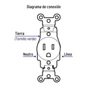 Contacto sencillo, 2 polos 3 hilos, Standard, marfil