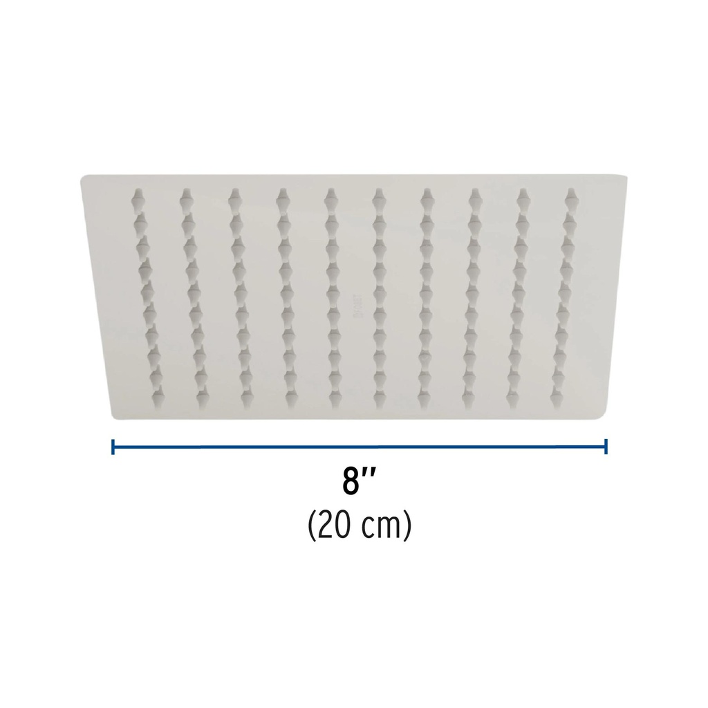 Regadera satín 8' plato cuadrado delgado sin brazo, Riviera