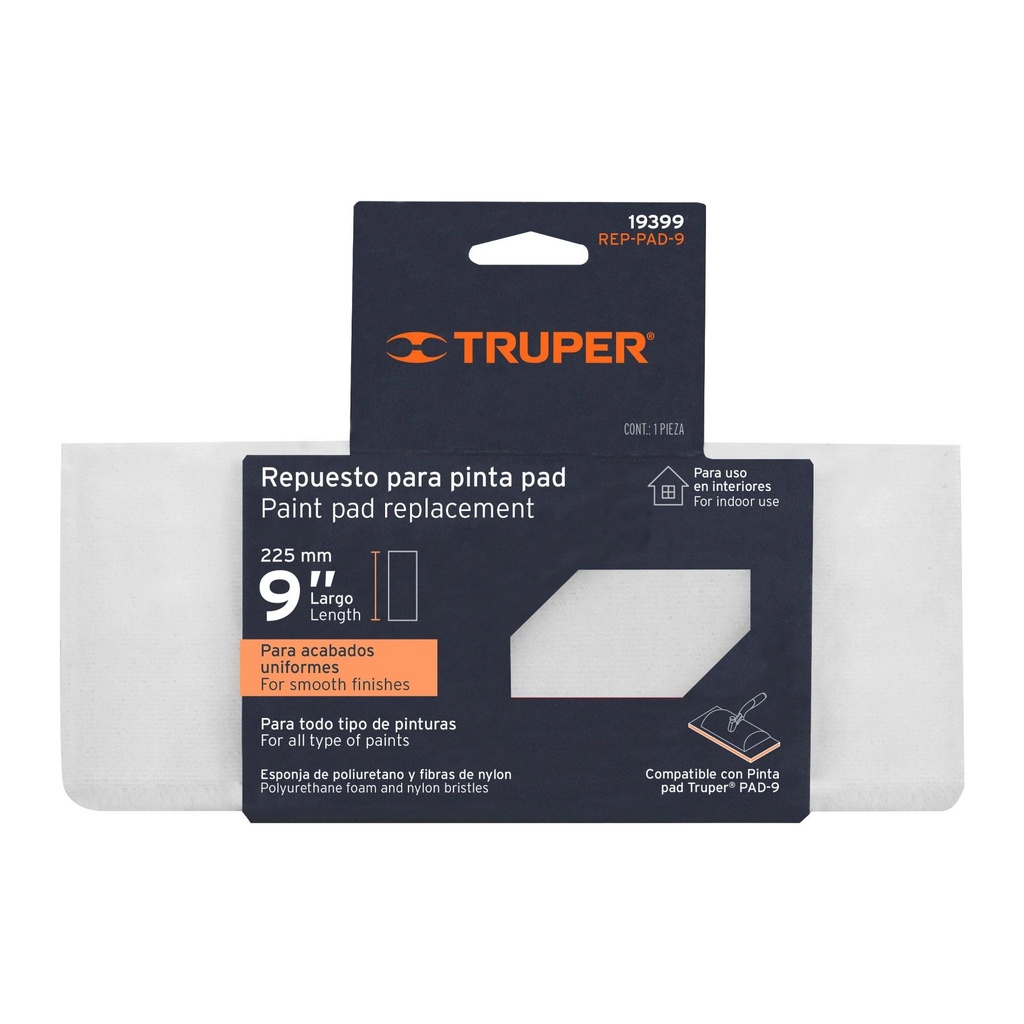 Repuesto para pinta pad, 9', Truper