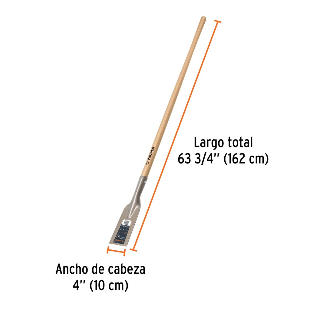 Raspador 4' con mango largo de 54', Truper