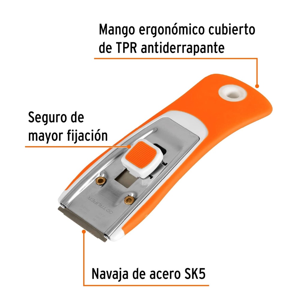 Raspador con navaja de 1-1/2', mango ergonómico, Truper