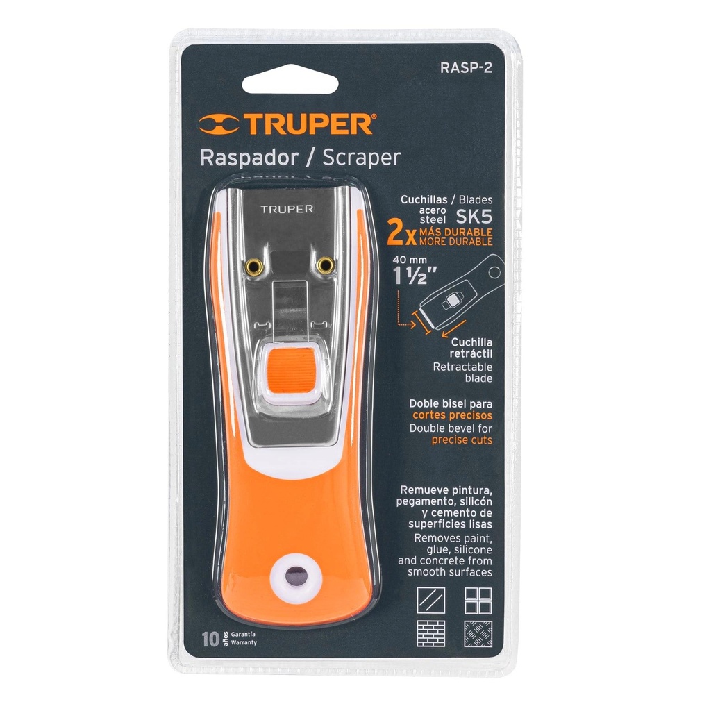 Raspador con navaja de 1-1/2', mango ergonómico, Truper