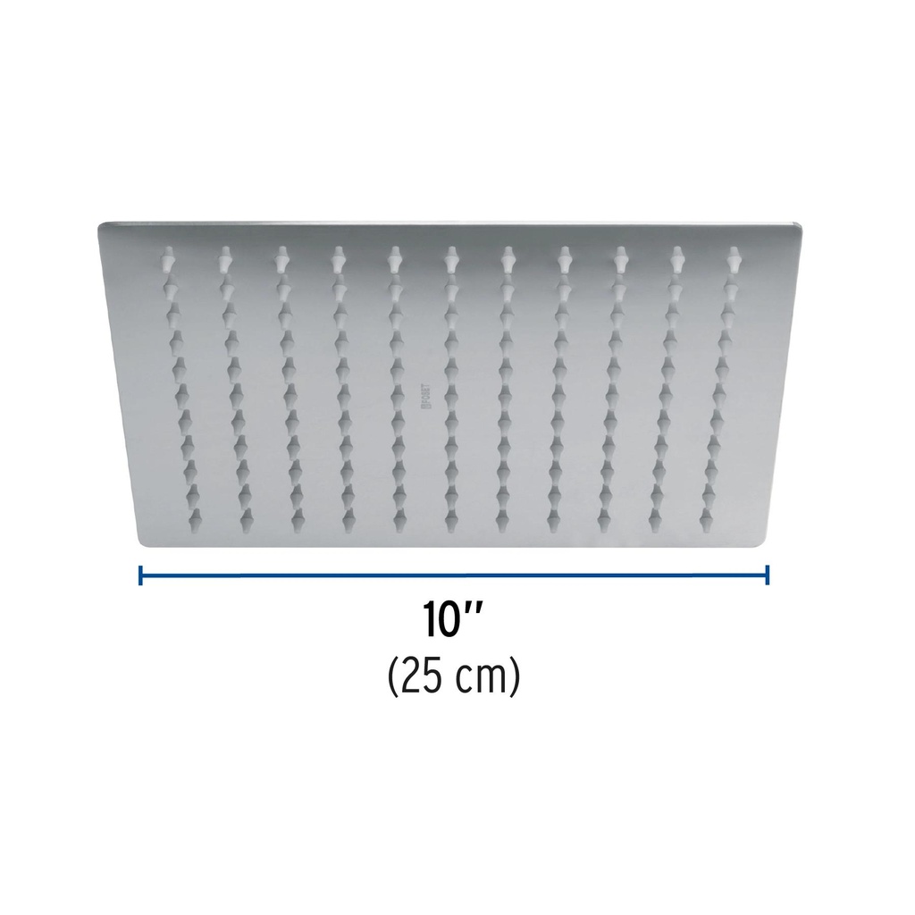 ReRegadera cromo 10' plato cuadrado delgado sin brazo, Rivie