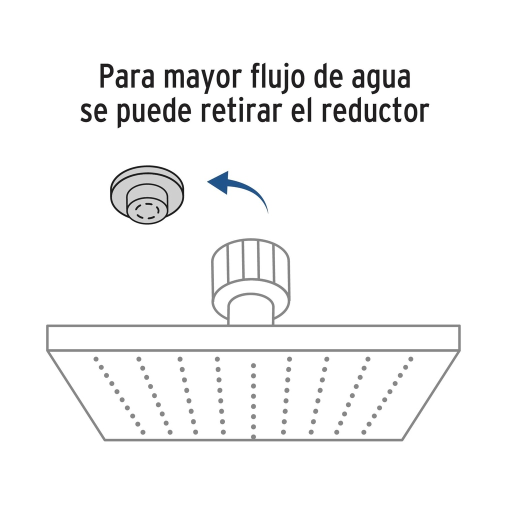 ReRegadera cromo 10' plato cuadrado delgado sin brazo, Rivie