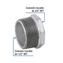 Reducción bushing acero galvanizado 1-1/2 x 3/4', Foset