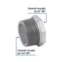 Reducción bushing acero galvanizado 1-1/4 x 1/2', Foset