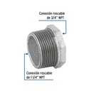 Reducción bushing acero galvanizado 1-1/4 x 3/4', Foset