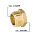 Reducción bushing de latón, 1' x 1/2', Foset