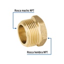 Reducción bushing de latón, 3/4' x 1/2', Foset