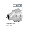 Reducción campana acero galvanizado 1-1/2' x 1/2', Foset