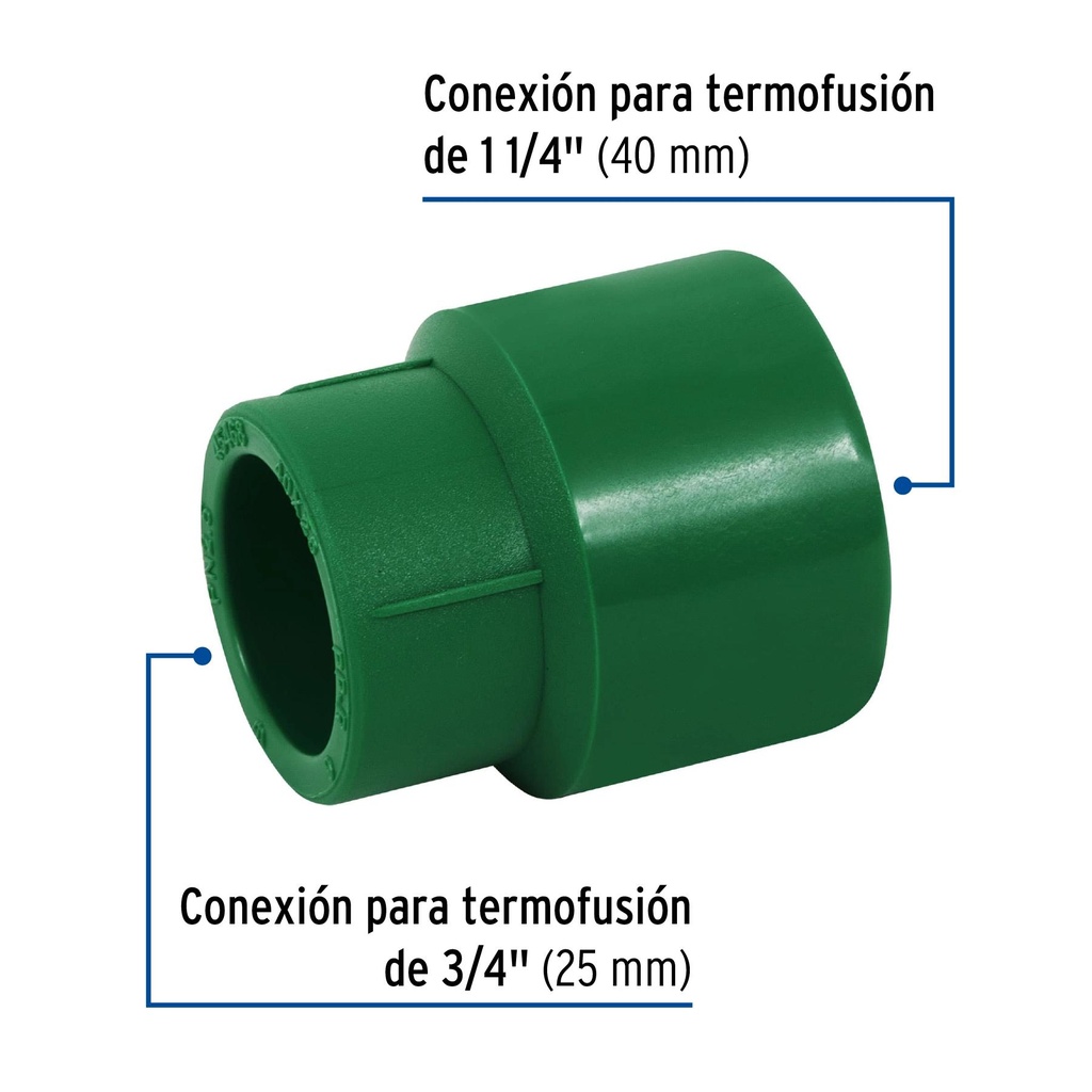 Reducción de PPR 1-1/4' x 3/4', Foset