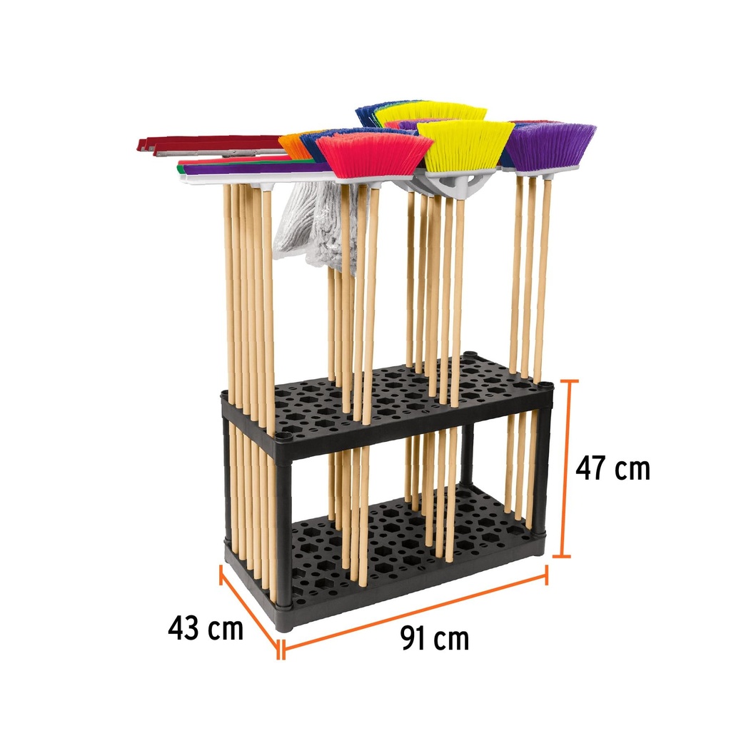 Rack de plástico para escobas, Truper