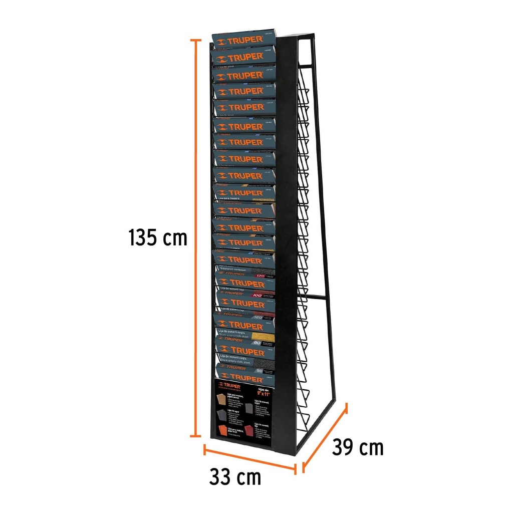 Rack para 19 hojas de lija, Truper