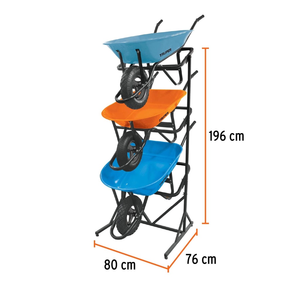 Rack para 3 carretillas estibadas, Truper