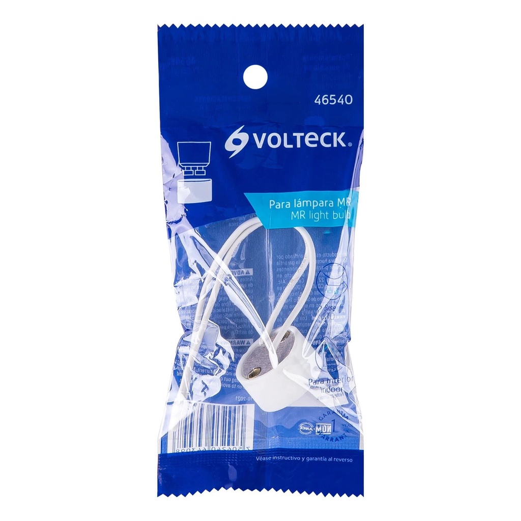 Portalámpara de porcelana para base GU10, Volteck