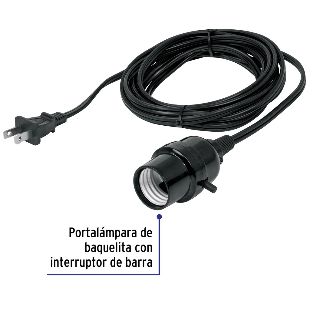 Portalámparas con cable de 4 m, Volteck