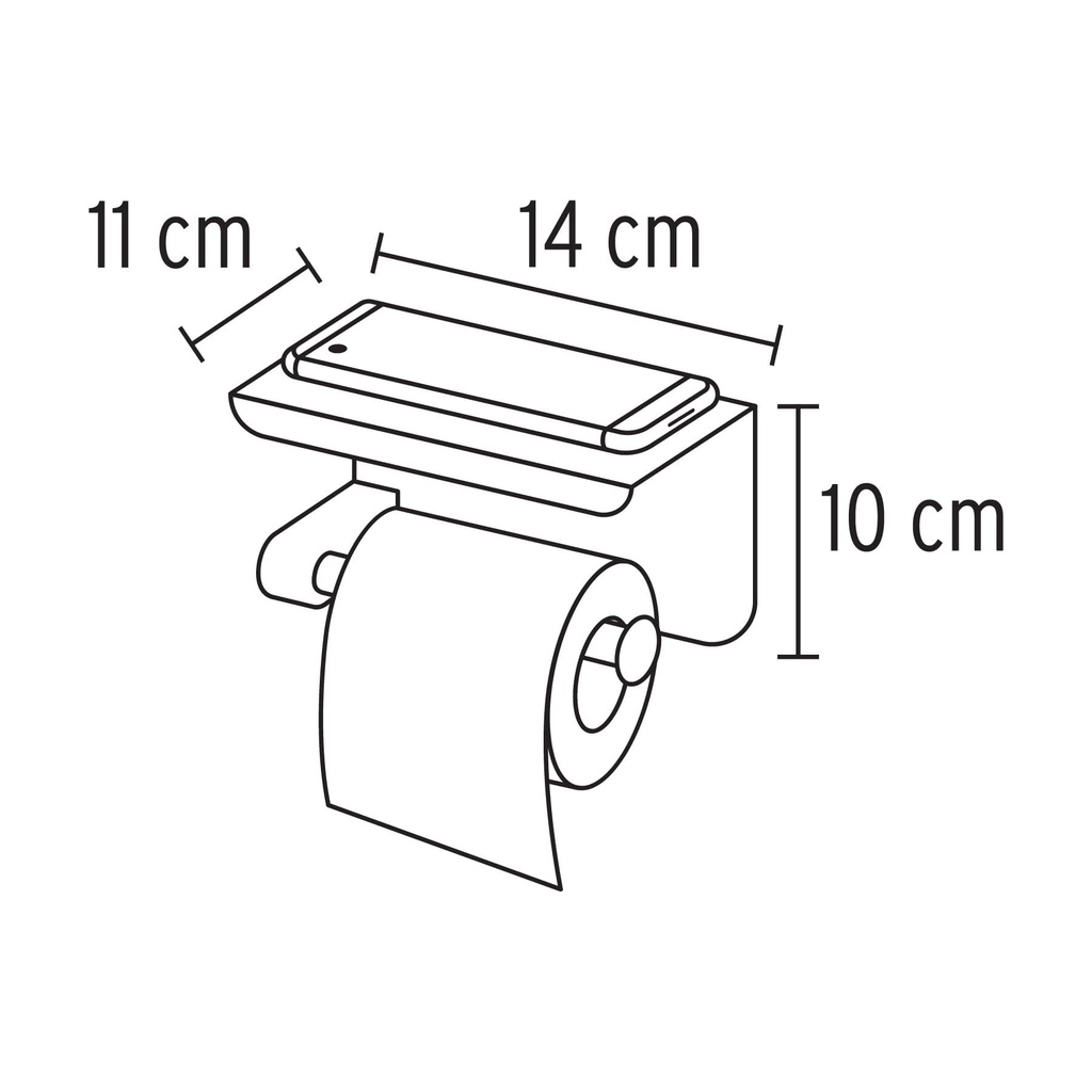 Portarrollo cromo con soporte para celular, Foset Riviera