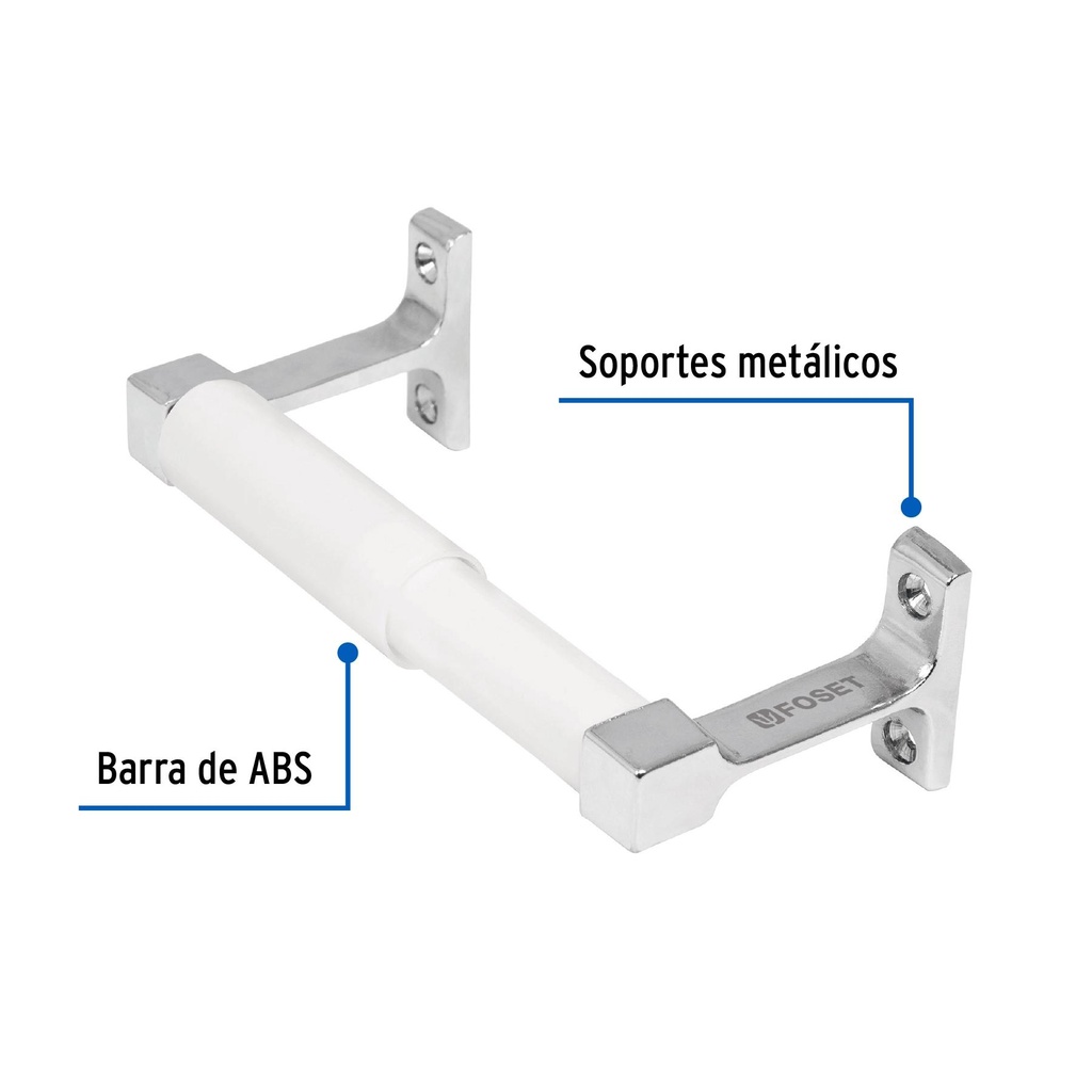 Portarrollo metálico con barra de ABS, Foset Basic