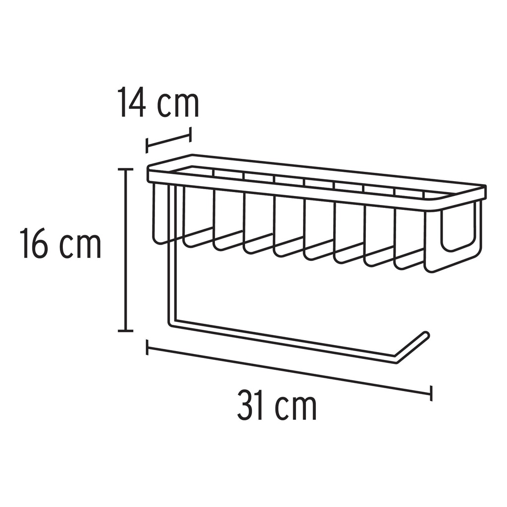 Portarrollo y especiero en cromo para cocina, Foset Riviera