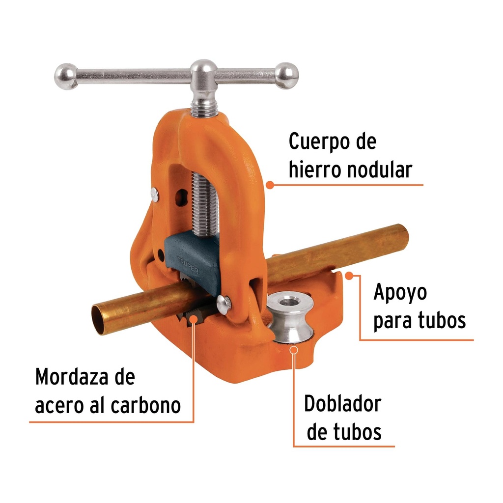 Prensa 2' de yugo para tubo, cuerpo de hierro nodular