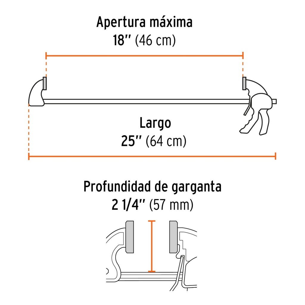 Prensa con ajuste rápido 18'