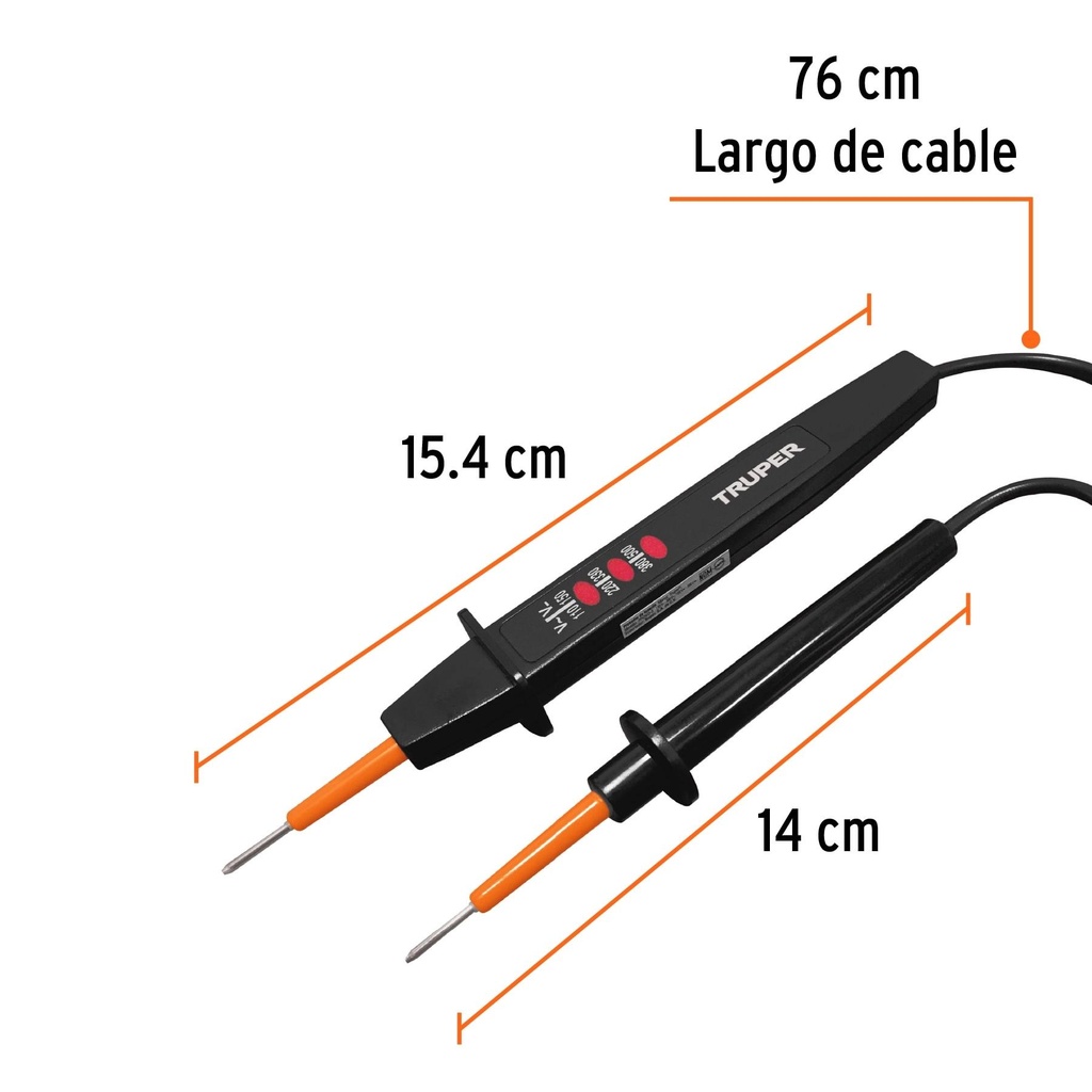 Probador de tensión C.A. / C.C., Truper