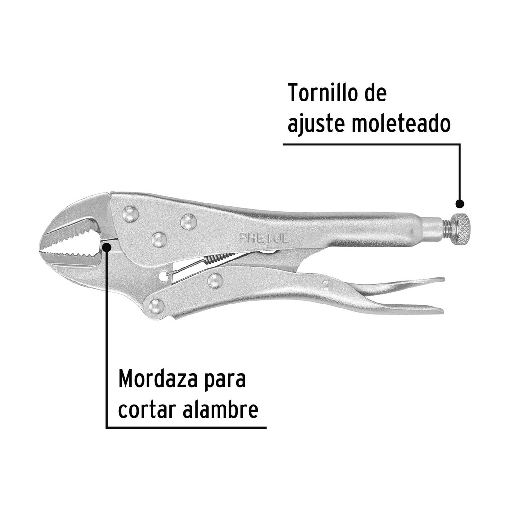 Pinza de presión 10' mordaza recta, Pretul