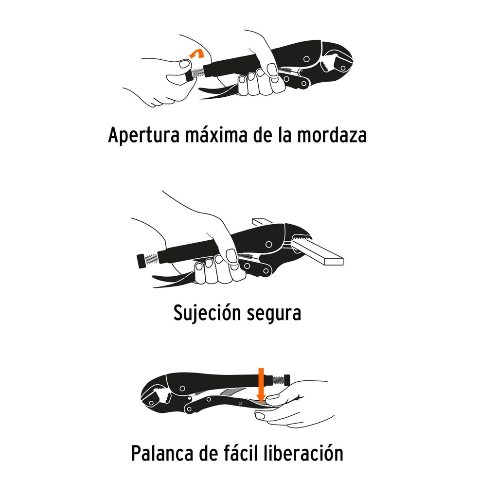 Pinza de presión 10' mordaza recta, Truper