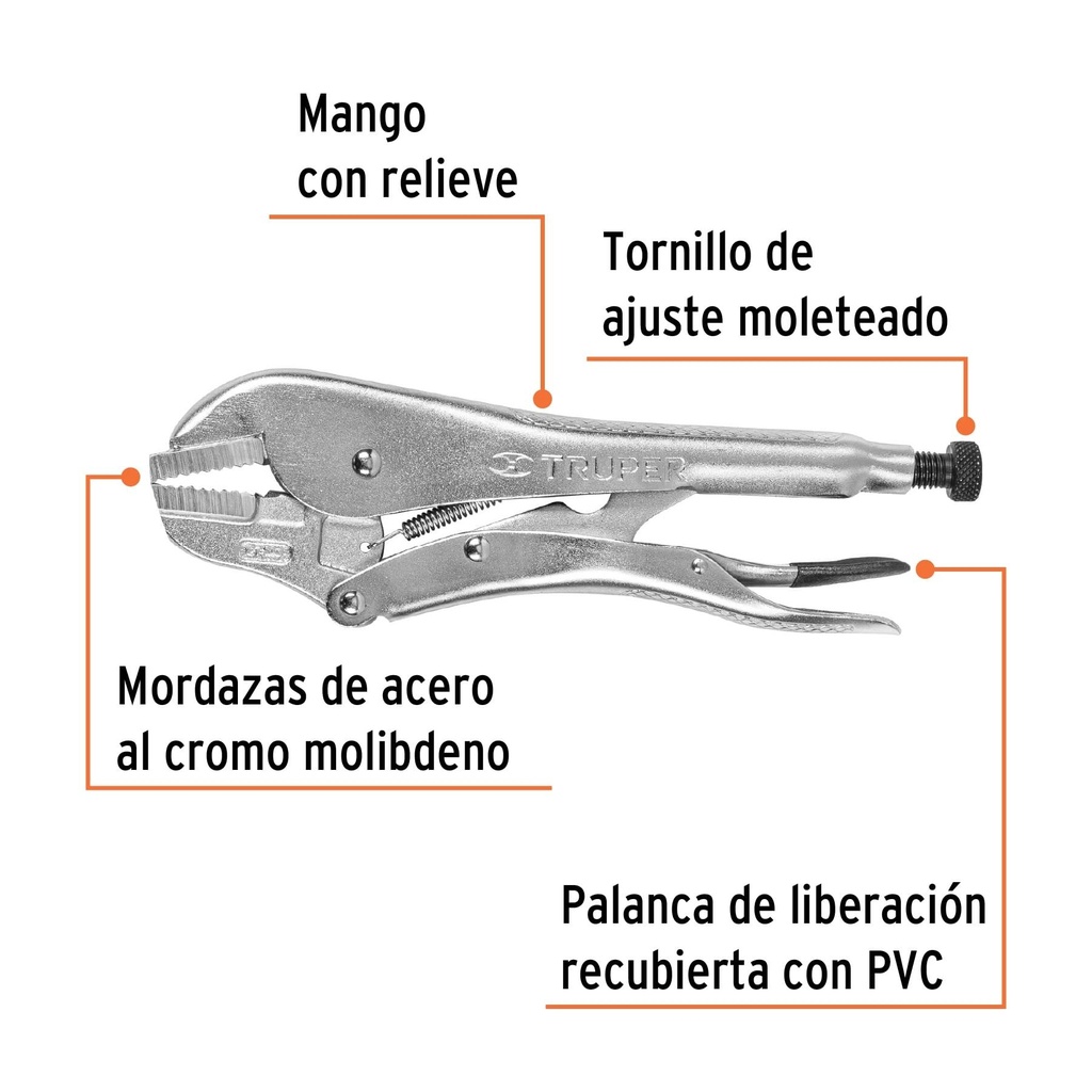 Pinza de presión 12' mordaza recta, Truper