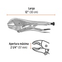 Pinza de presión 12' mordaza recta, Truper