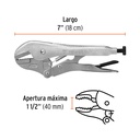 Pinza de presión 7' mordaza recta, Truper
