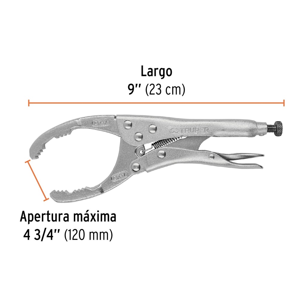 Pinza de presión 9' para filtros de aceite, Truper