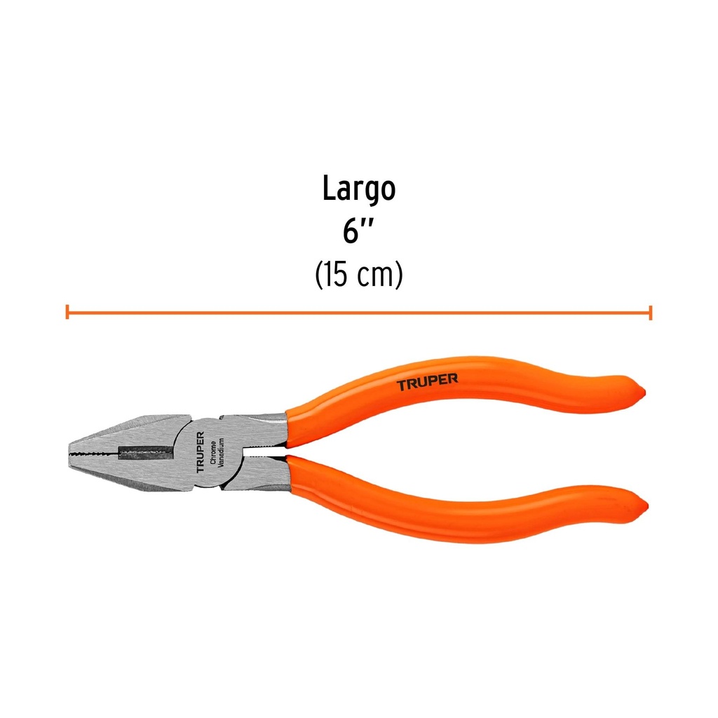 Pinza para electricista 6' mango de PVC, Truper