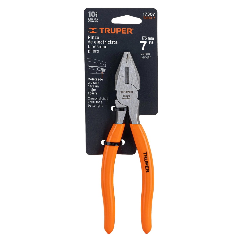 Pinza para electricista 7' mango de PVC, Truper