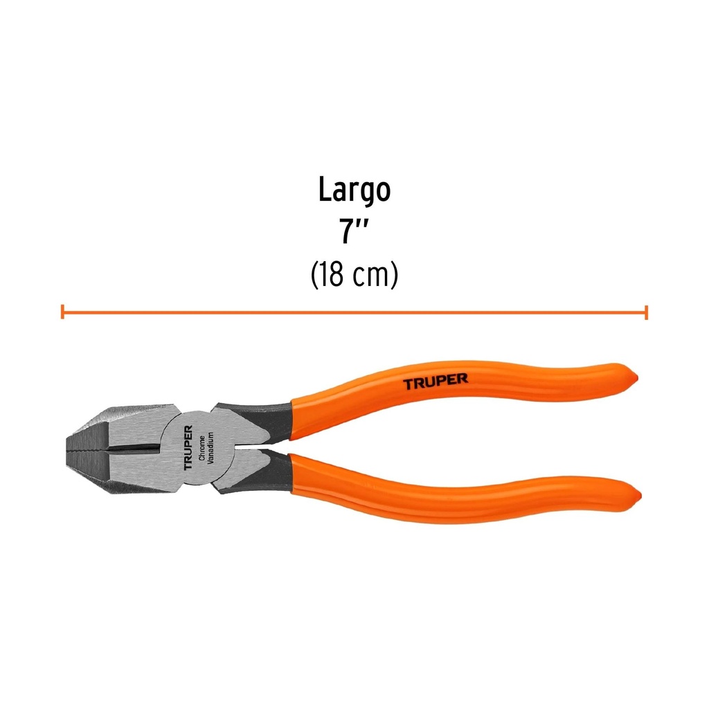 Pinza para electricista 7' uso rudo, mango PVC, Truper