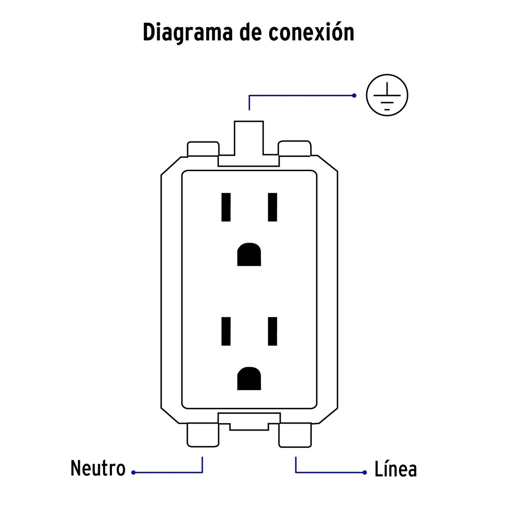 Contacto dúplex, 2 polos + tierra, Volteck Basic