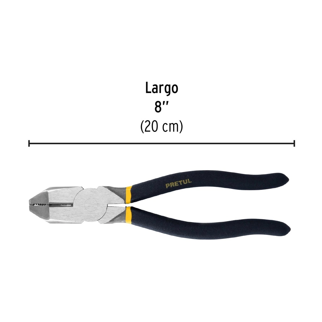 Pinza para electricista 8' uso rudo, Pretul